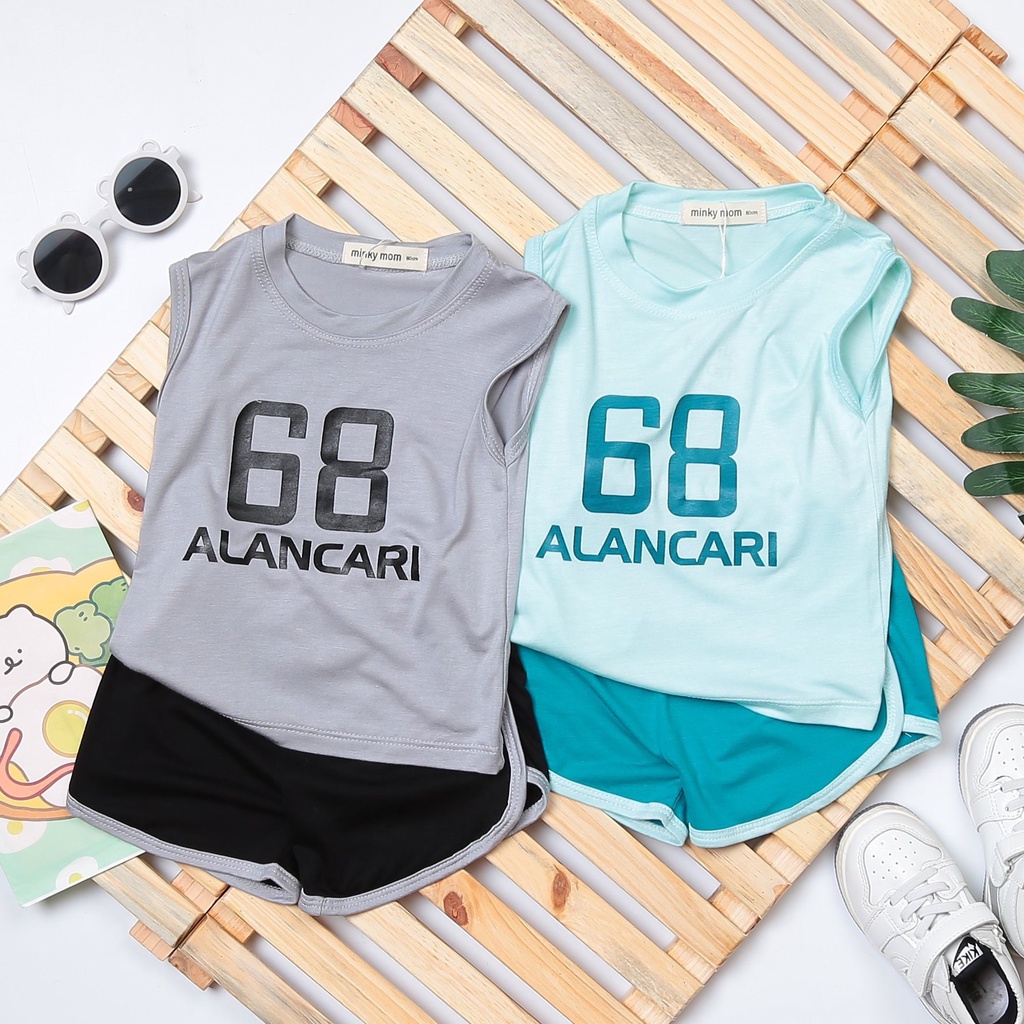 Bộ sát nách thun lạnh minkymom mẫu in số cho bé