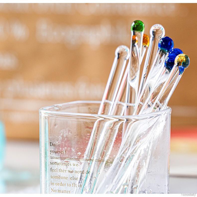 Stirring spoon long handle dessert candy color teaspoon beverage tableware coffee stirring rod