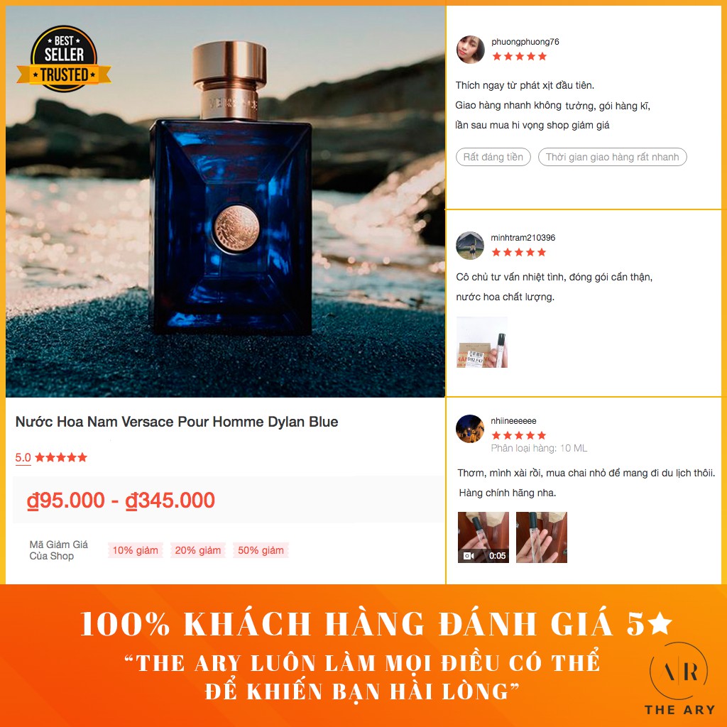 The Ary - Nước Hoa Nam Versace Pour Homme Dylan Blue Đẳng Cấp, Sang Trọng, Hiện Đại
