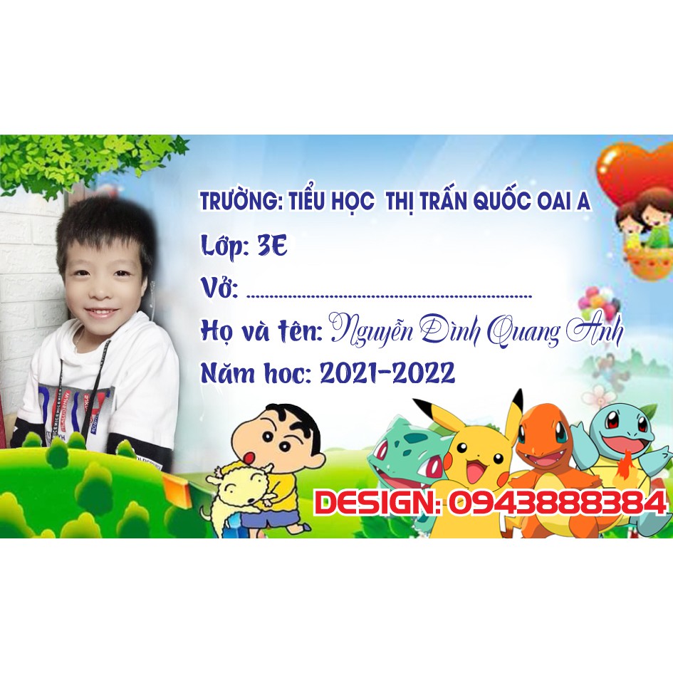 Sét 30 nhãn vở in theo yêu cầu