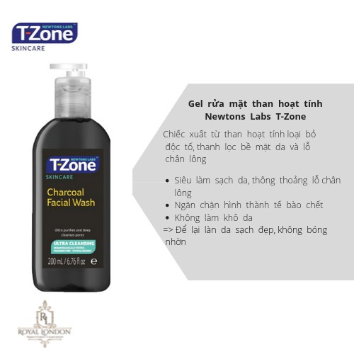 Gel Rửa Mặt Tinh Chất Than Hoạt Tính T-Zone 200ml