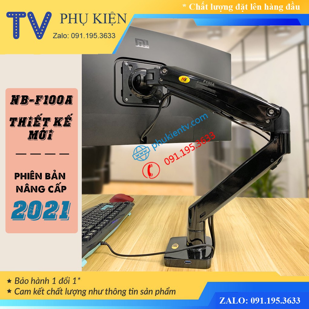 [ Màu Đen & Trắng ] Giá treo màn hình máy tính NB F100A 22-35 inch - Chính Hãng NorthBayou