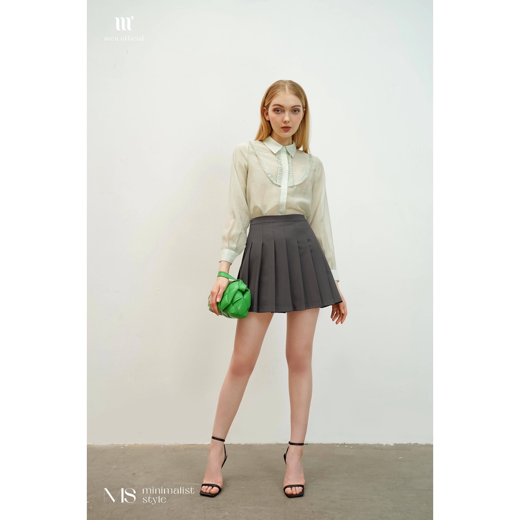 Áo sơ mi công sở nữ Méo shop phong cách Hàn Quốc dài tay Muslin