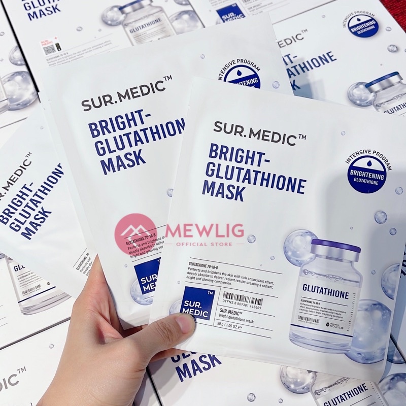 Mặt nạ Sur.Medic Bright Glutathione Mask kích trắng cấp ẩm phục hồi da yếu