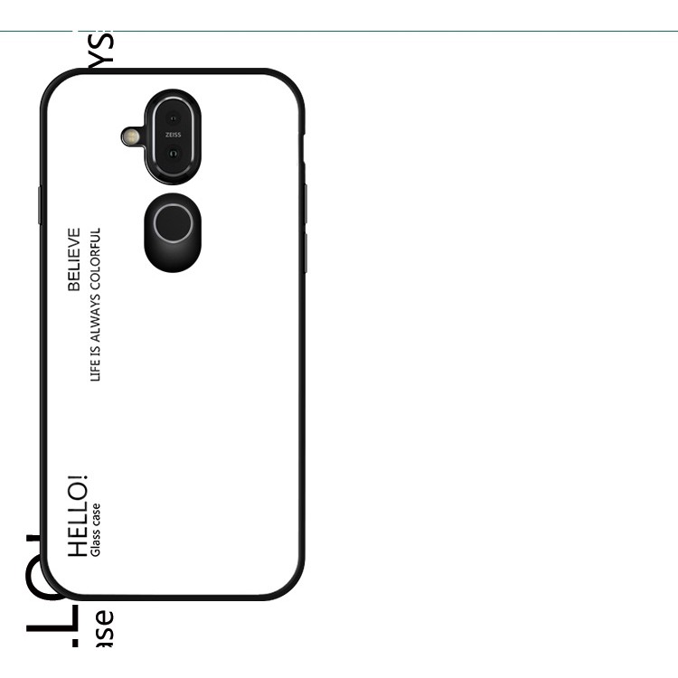 Ốp điện thoại kính cường lực màu gradient sang trọng cho Nokia 8.1 / 7.1 Plus / X7