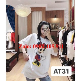 - áo thun tay lỡ unisex chuột micky–at31