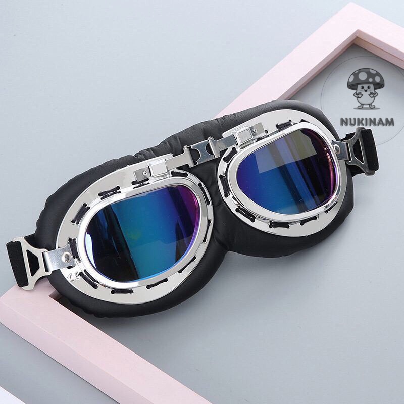 Kính Phi Công, Kính UV 7 màu gắn cho mũ 3/4 và nón 1/2 đầu loại Xịn mẫu mới 2022 Shopee Nukinam