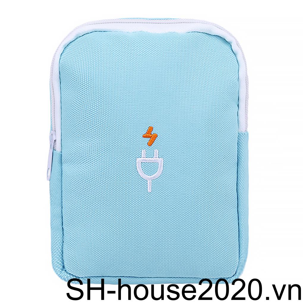 Túi Đựng Dây Cáp Sạc Điện Thoại Di Động Có Khóa Kéo Mang Đi Du Lịch/Leo Núi