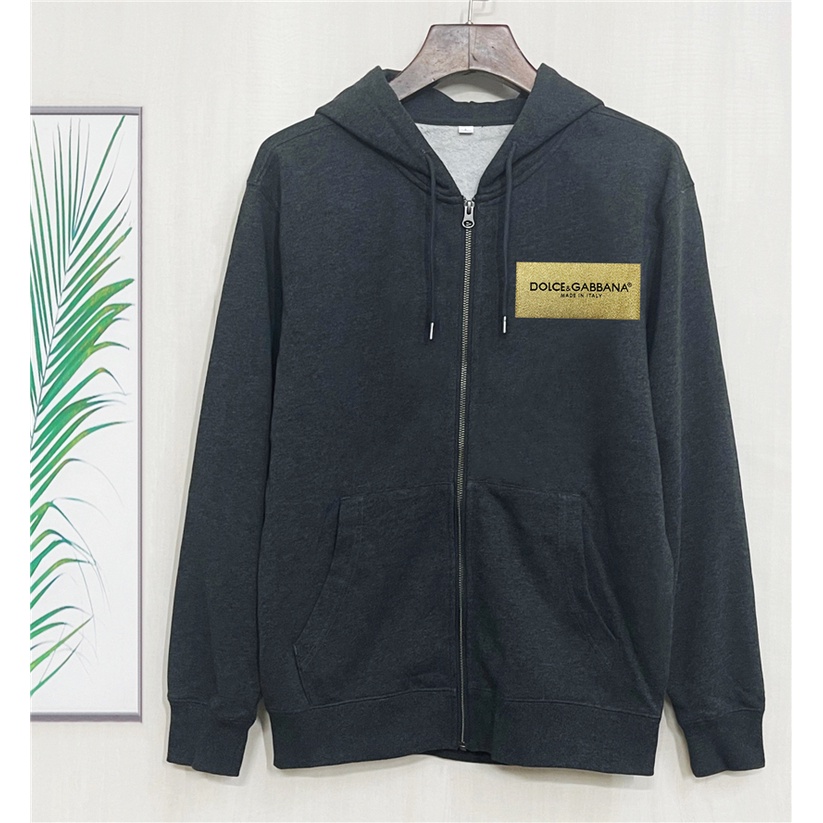 Áo khoác cotton có khóa kéo thêu LOGO D0LCE&GABBA Fall 2021 cho nam