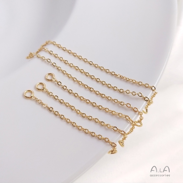 💖Trang sức DIY phụ kiện💖Dây Xích Nối Dài Vòng Tay / Vòng cổ Mạ Vàng 14k Diy Nhiều Màu Sắc