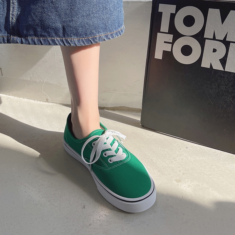 Giày thể thao IELGY cột dây vải bạt thời trang Hàn Quốc đơn giản dành cho nữ