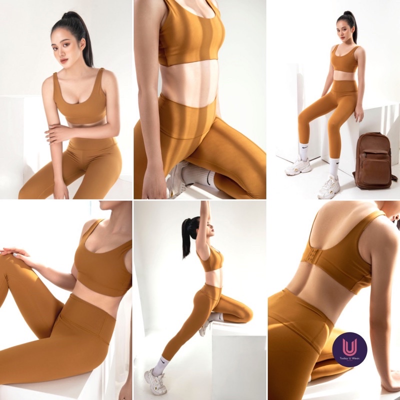 [Nhập mã AJADS33 giảm 20K] Quần Thể Thao Tập Gym Yoga Unique Mustard Legging Vàng Mù Tạt (cạp cao, co giãn 4 chiều