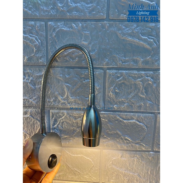 Đèn Rọi Tranh Đọc Sách Đầu Giường Dimmer Chỉnh Sáng Tối RO1425A Màu Xi Chrome Đen Bóng 3W 3500k Minh Anh Lighting Xi
