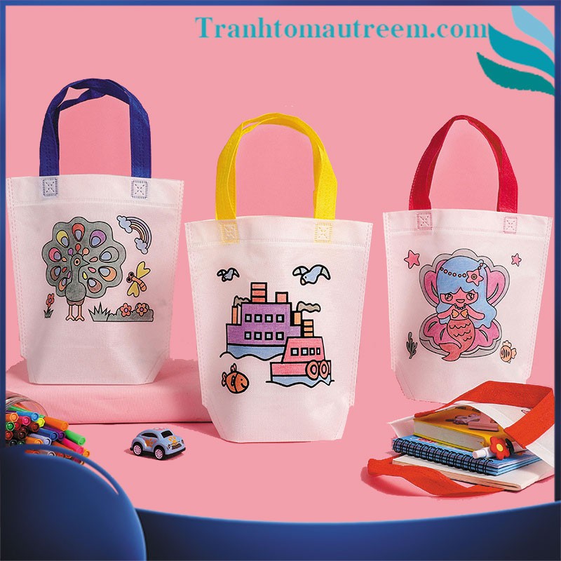 Túi Vải Vẽ Tô Màu Đựng Sách Vở Cho Bé