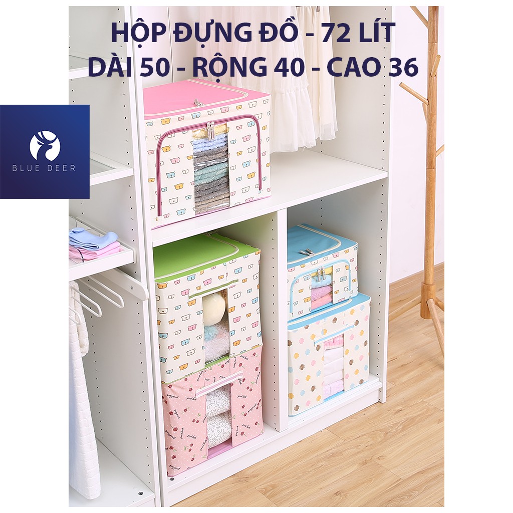 HỘP ĐỰNG QUẦN ÁO KHUNG THÉP 72L – BLUE DEER