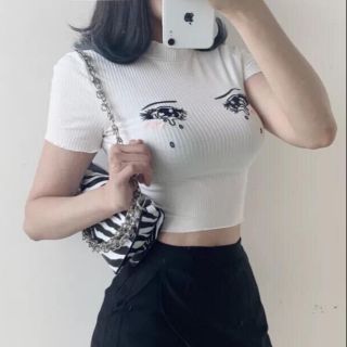 Áo croptop thun gân