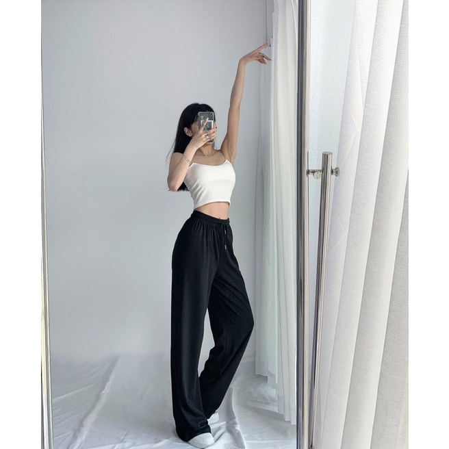 Quần Culottes cotton tăm dáng suông ống rộng (hình thật/video/sẵn)
