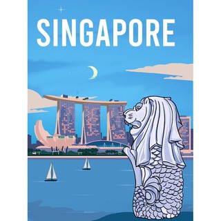 Tranh Thiếc (Poster kim loại) "Singapore"