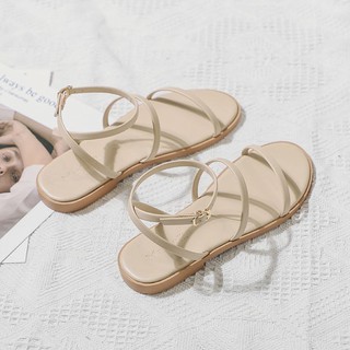 Giày sandal nữ học sinh đi học cao cấp 2 quai chéo gót kiểu rosa mã sd-0228
