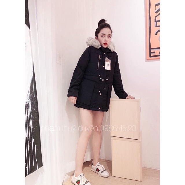 Áo khoác kaki mũ lông sz L tương đương M ( màu than đen ) | BigBuy360 - bigbuy360.vn