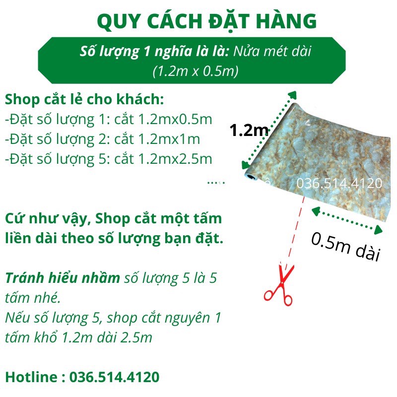 Giấy dán tường giả đá dán mặt bàn bếp, decal vân đá nhiều mẫu đẹp Kim Huệ decor giá rẻ khổ 1.2mx0.5m