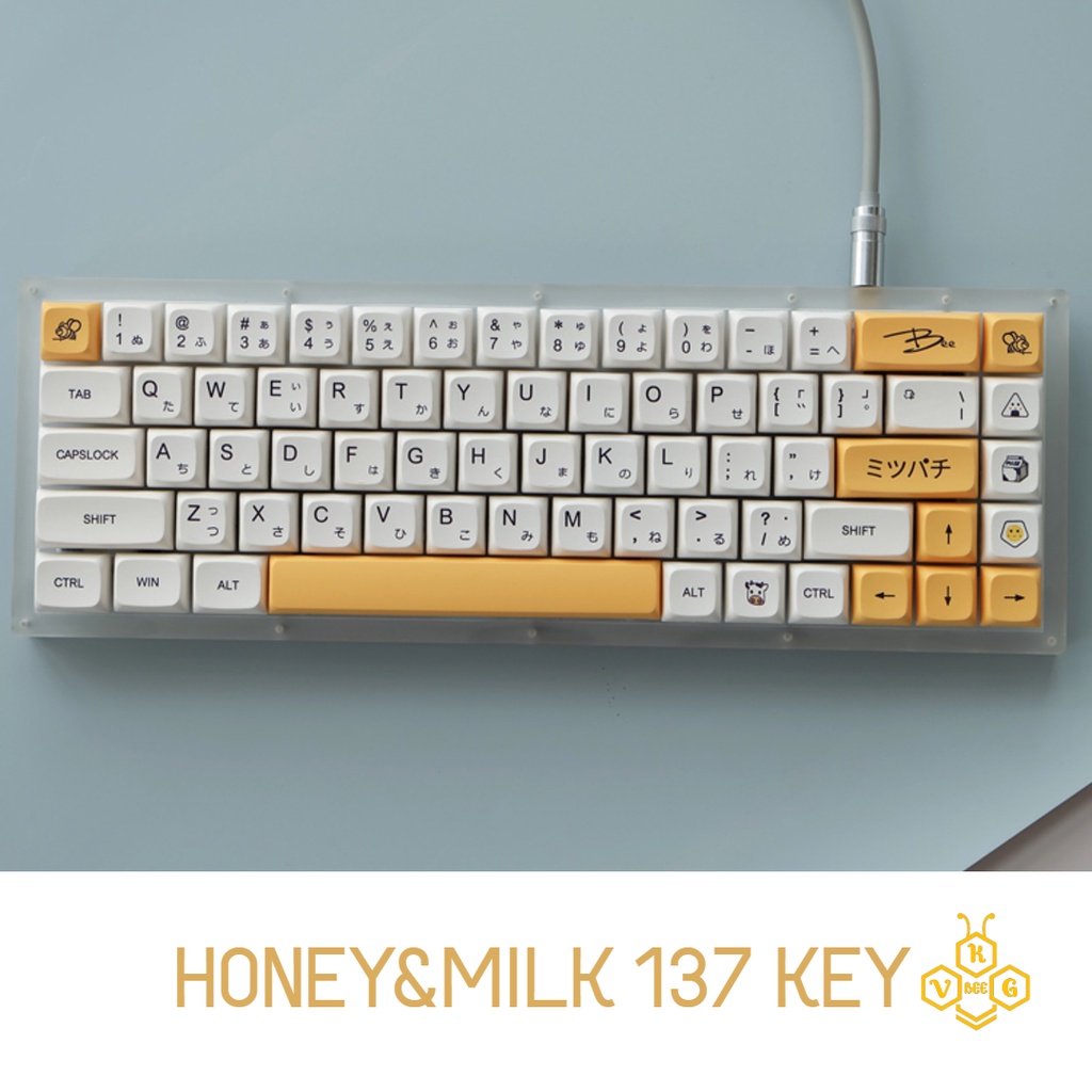 Keycap XDA Honey&Milk 137 Nút PBT Dyesub