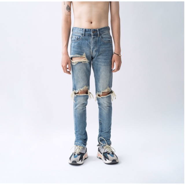 Quần Wss Blue Zipper Jeans