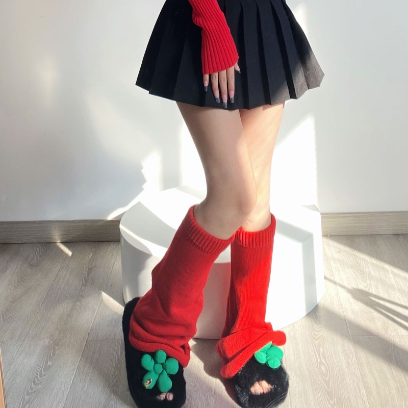 Xixi Vớ Ống Loe Dài Màu Trơn Giữ Ấm Chân Dành Cho Nữ