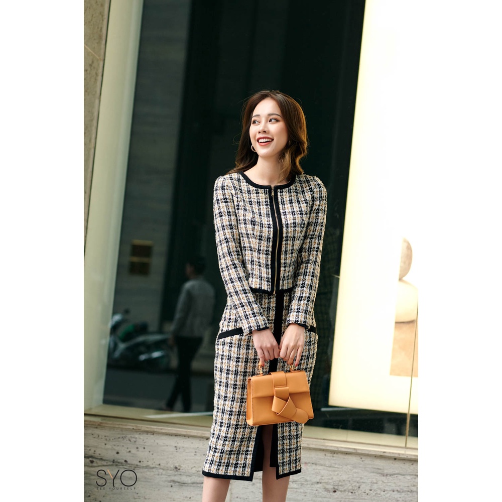 Áo dạ tweed cổ điển SYO A6819019