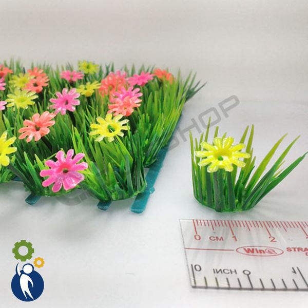 Mô hình các loại Cây xanh làm tiểu cảnh, sa bàn, mô hình trang trí, Bộ 50 Bụi Hoa