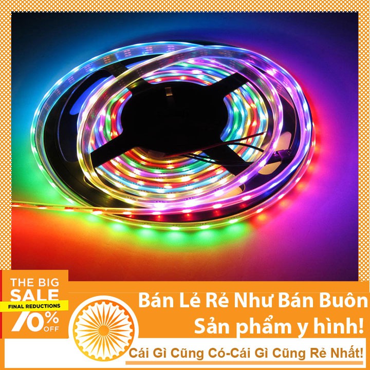 Anasa Cuộn Led Dây Dán 5m 5050 Chạy Đuổi Full Color 12V 7 Màu Anasa