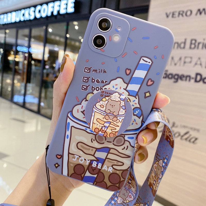 Ốp Lưng Hình Gấu Xinh Xắn Cho Điện Thoại OPPO A16 A74 A94 A54 A15 A15S A93 A53 A33 A5 A9 2020 A52 A92 A31 A91 F11 F9 A3S A12e A7 A5S AX7 F1S F5 Youth A83 A39 A57 Reno 5F 4F 3