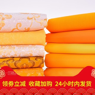 Vải cotton nhung màu vàng/vàng kim phong cách Phật Giáo