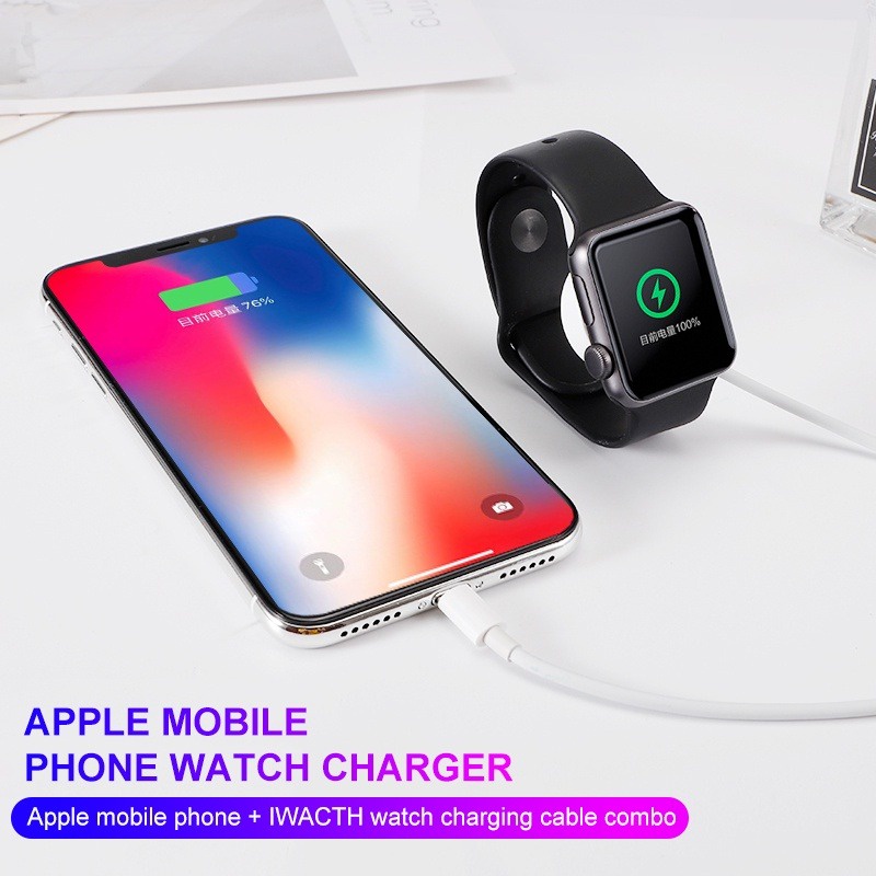 Đa Năng 2 Trong 1 Bộ Sạc Không Dây Cho Các Dòng Đồng Hồ Apple 5 4 3 2 1 USB cáp Sạc Từ Dành Cho iPhone IWatch Series7 ]