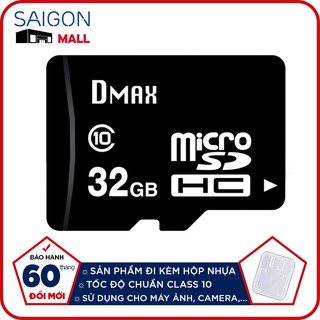 Thẻ nhớ 32gb micro sdhc dmax u1 class10 đi kèm hộp nhựa - bảo hành 5 năm đổi mới