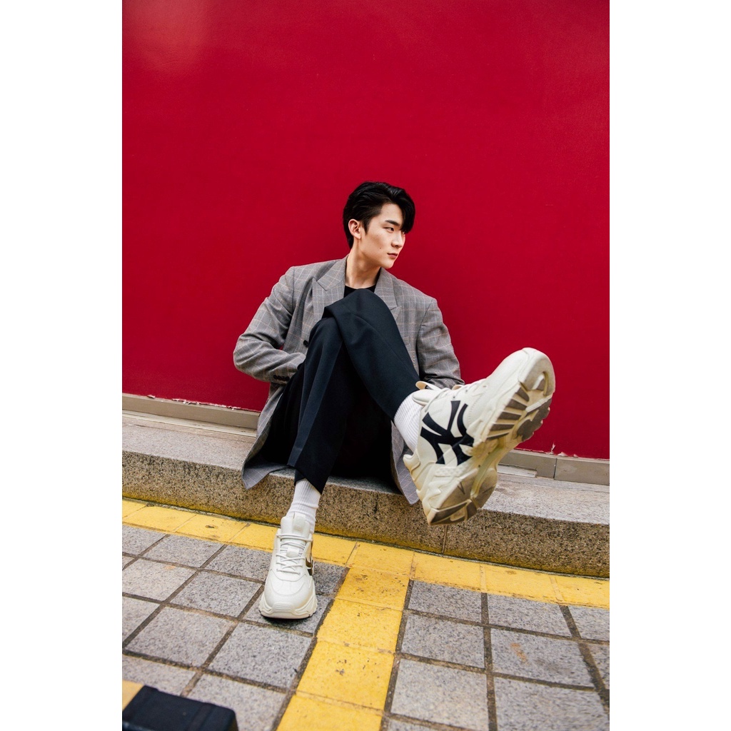 [CHÍNH HÃNG] GIÀY SNEAKER MLB BIG BALL CHUNKY A NEW YORK YANKEES - *MÀU TAN LOGO ĐEN* -  Code: 32SHC1011 50B