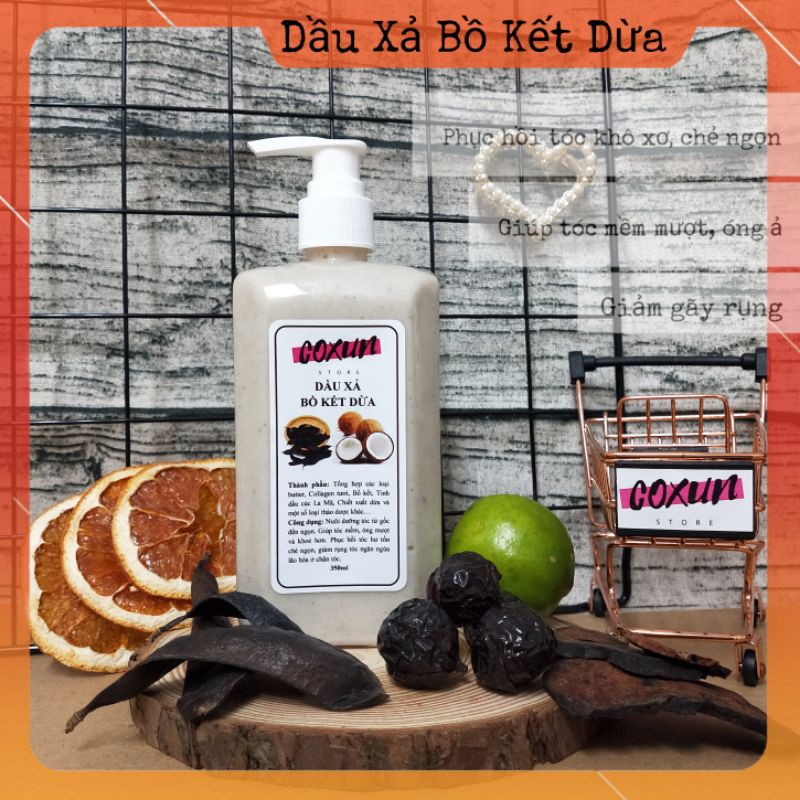 Dầu Xả Bồ Kết Dừa Giúp Phục Hồi Tóc Khô Xơ/Chẻ Ngọn, Suôn/Mềm Mượt Tóc 350ml