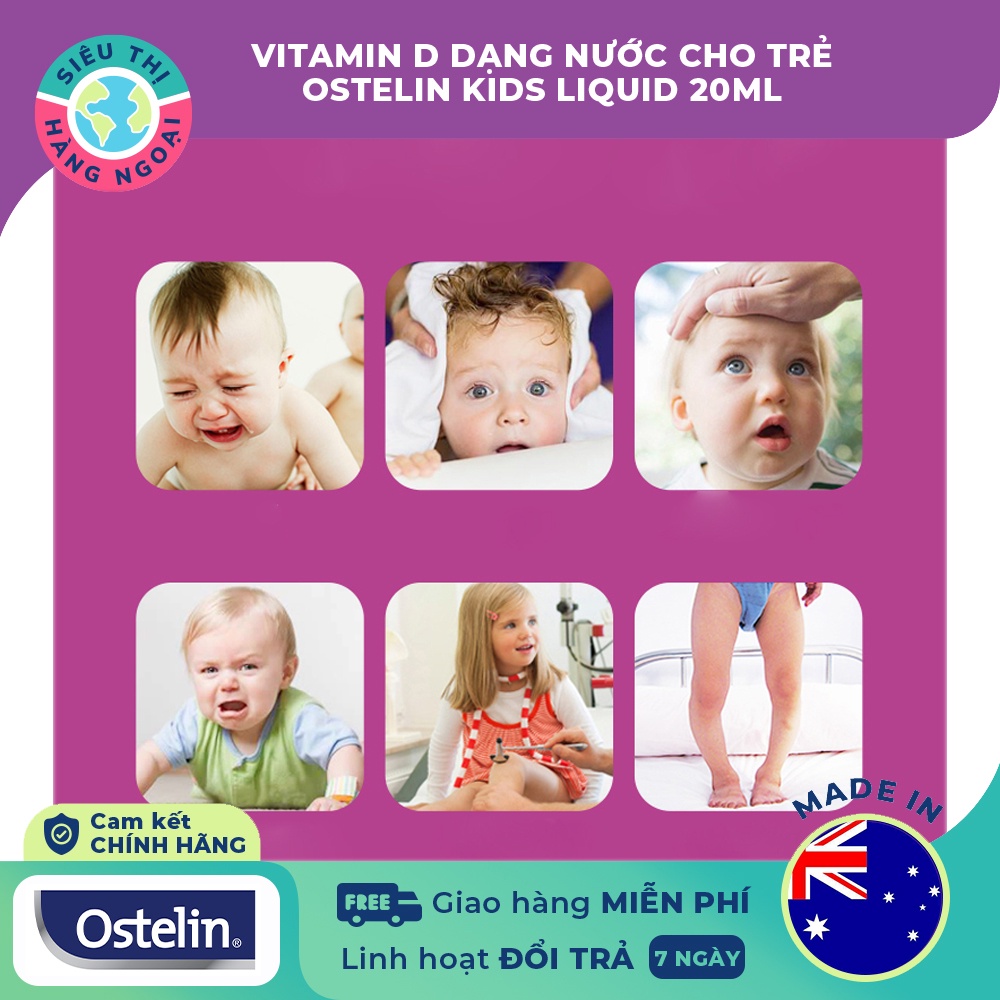 Vitamin D3 Ostelin Kids Vitamin D3 Liquid Úc 20ml