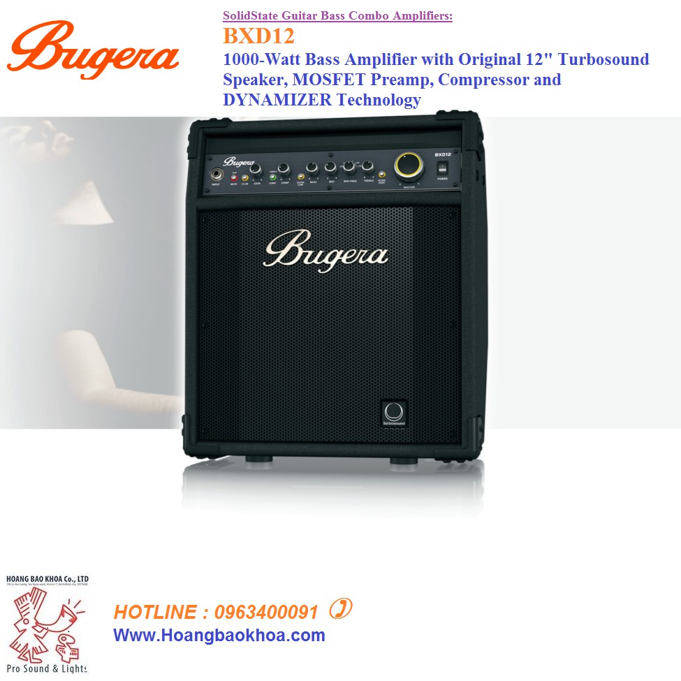 Loa Amply Ghi ta Bass BUGERA BXD12 - 1000 Watts - củ loa TURBOSOUND 12"