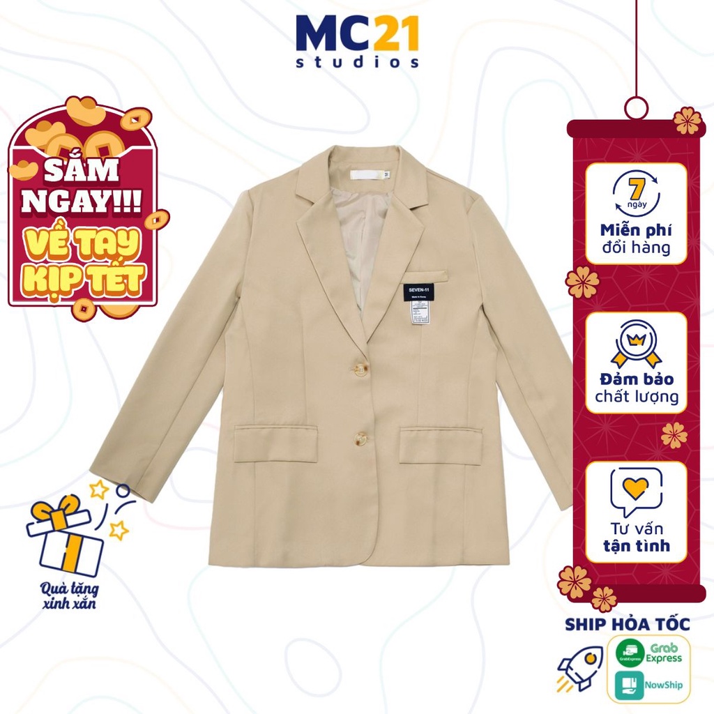 Áo blazer khoác ngoài MINION CLOTHING vest giữ form tốt dáng rộng vải dệt fresco dày dặn ít nhăn có lót gió A3102
