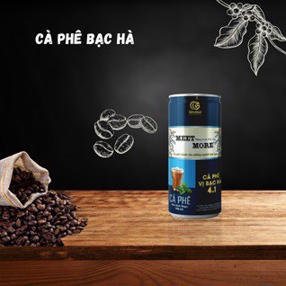 Cafe lon ⚡️ CHUẨN LOẠI 1 ⚡️ cà phê lon MEETMORE 4 in 1 vị bạc hà thể tích 190ml