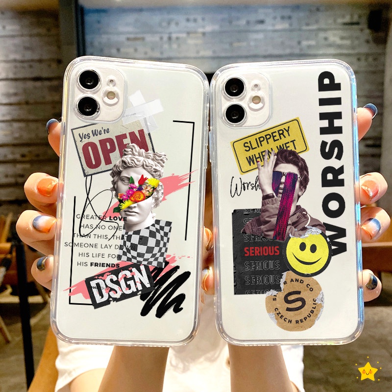 For Sony Xperia XZS XZ XR XZ Z5 Z3 Mini Z4 Z2 Z1 XZ4 XZ3 XZ2 XZ1 Compact X Premium L3 L2 L1 Clear Silicon Soft Tpu Shockproof Protective Cover INS Statue Lable Transparent Casing