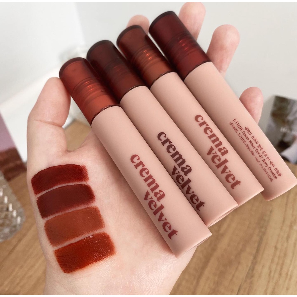 Son Kem Lì, Mịn Mượt Như Nhung Etude Crema Velvet Tint