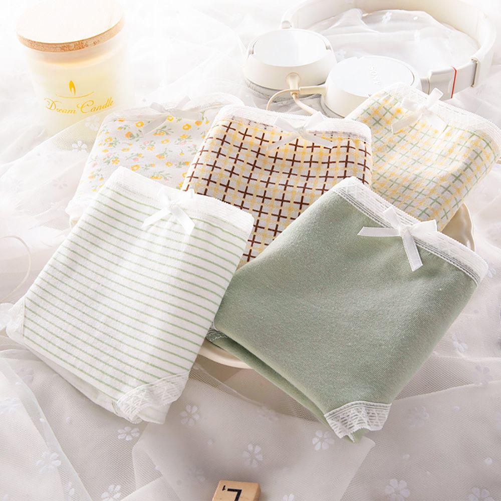 Set 2 Quần Lót Nữ In Hoa Phối Ren Gợi Cảm