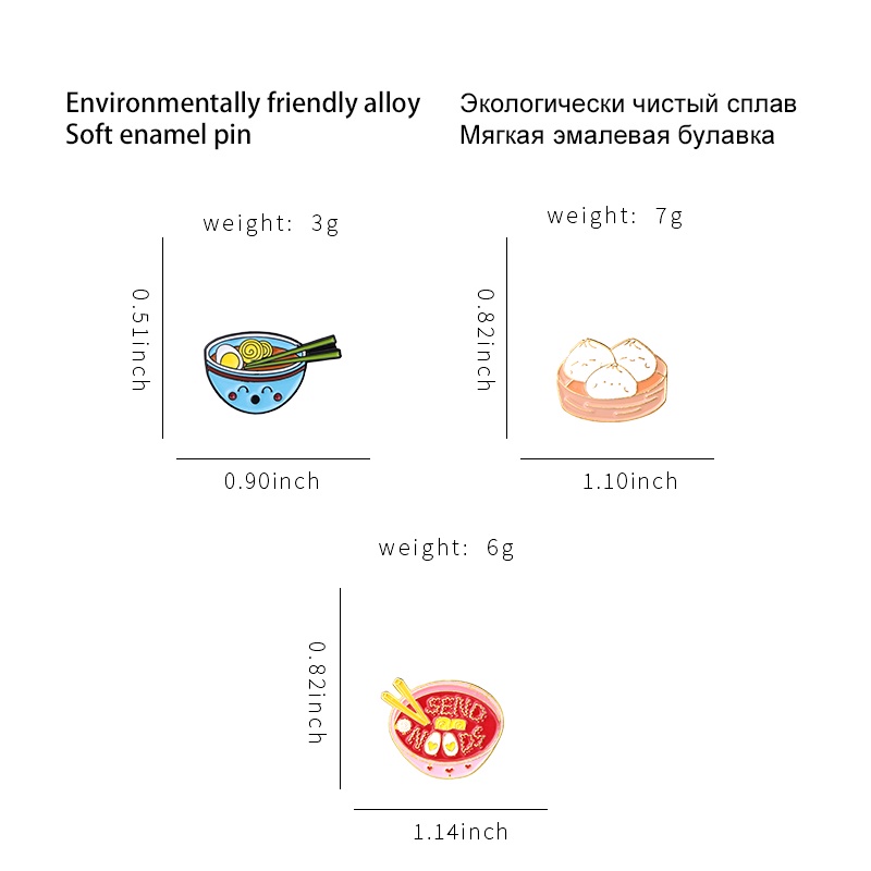 Ghim Cài Áo Hình Sushi Ramen Hoạt Hình Nhật Bản Dễ Thương Vui Nhộn