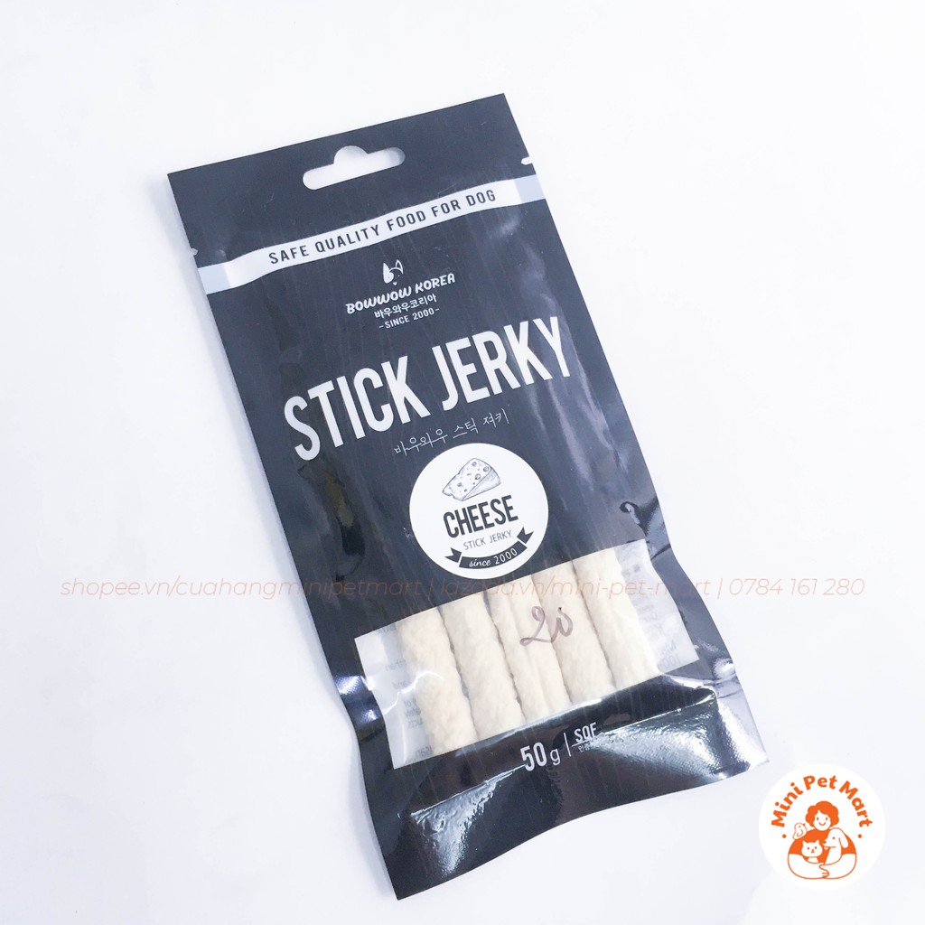 Phô mai que BOWWOW 50g (5 cái) - snack, bánh thưởng cho chó