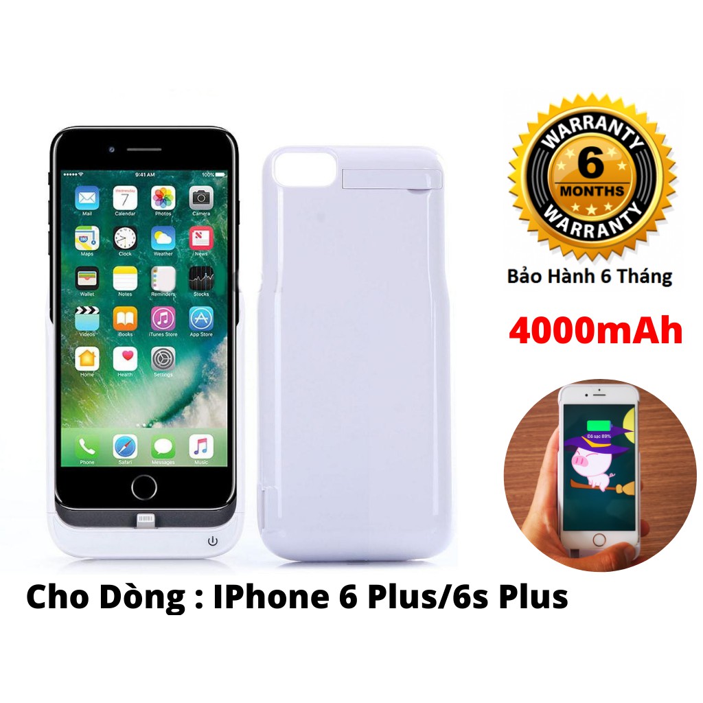 [Trắng] Ốp Lưng Kiêm Pin Sạc Dự Phòng IPhone 6 Plus 4000mAh JLW-6PAEC