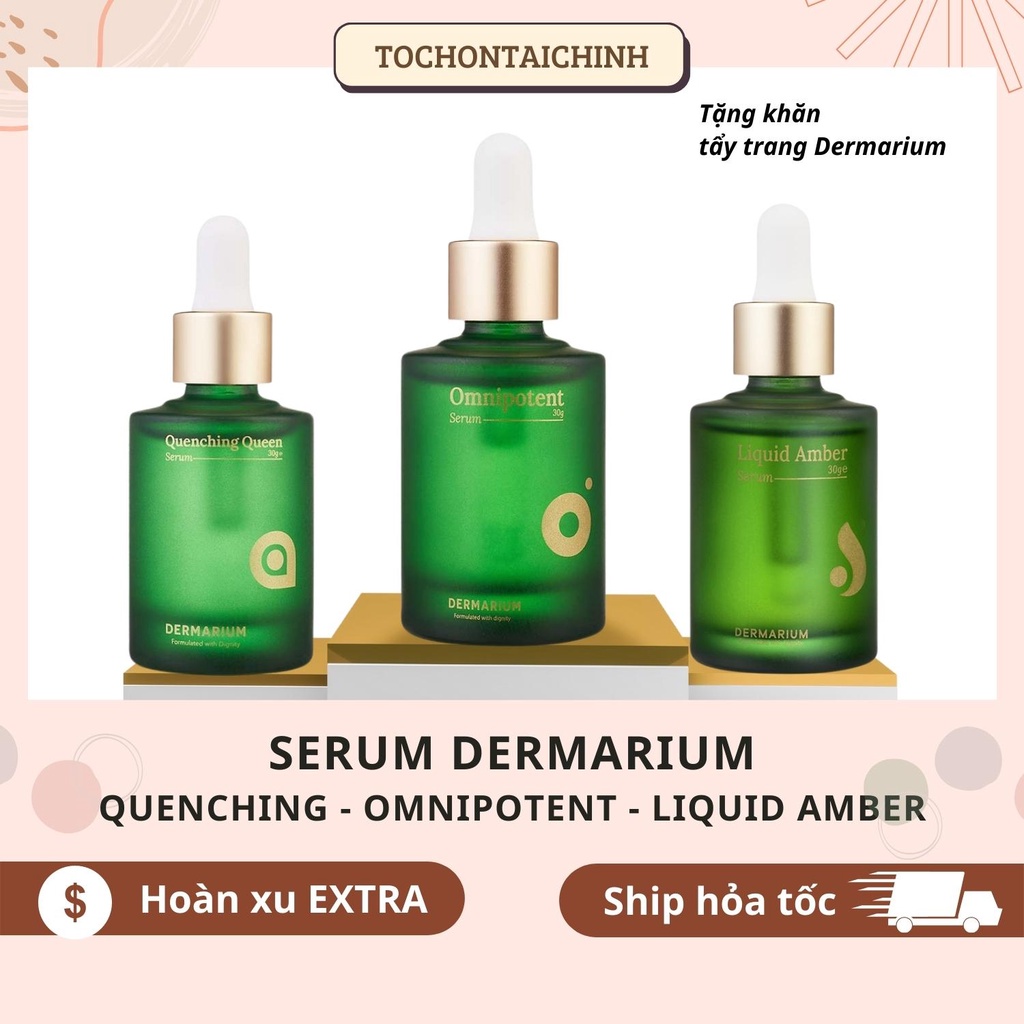 Serum dưỡng Dermarium : Quenching Queen - Omnipotent Toàn Năng mẫu mới - Liquid Amber