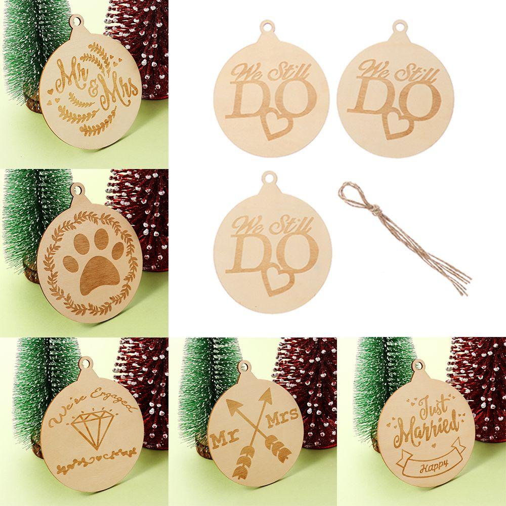 Set 3 Phụ Kiện Treo Trang Trí Cây Thông Noel Bằng Gỗ