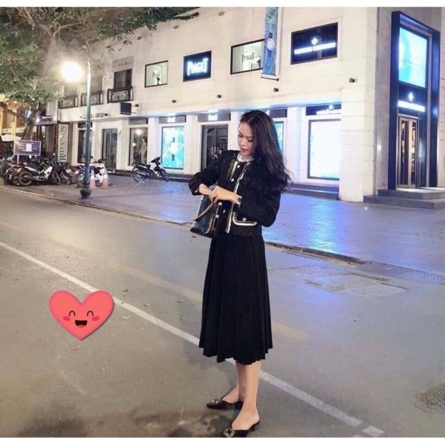 Chân váy xếp ly dài cao cấp hàng đẹp hàn quốc V003
